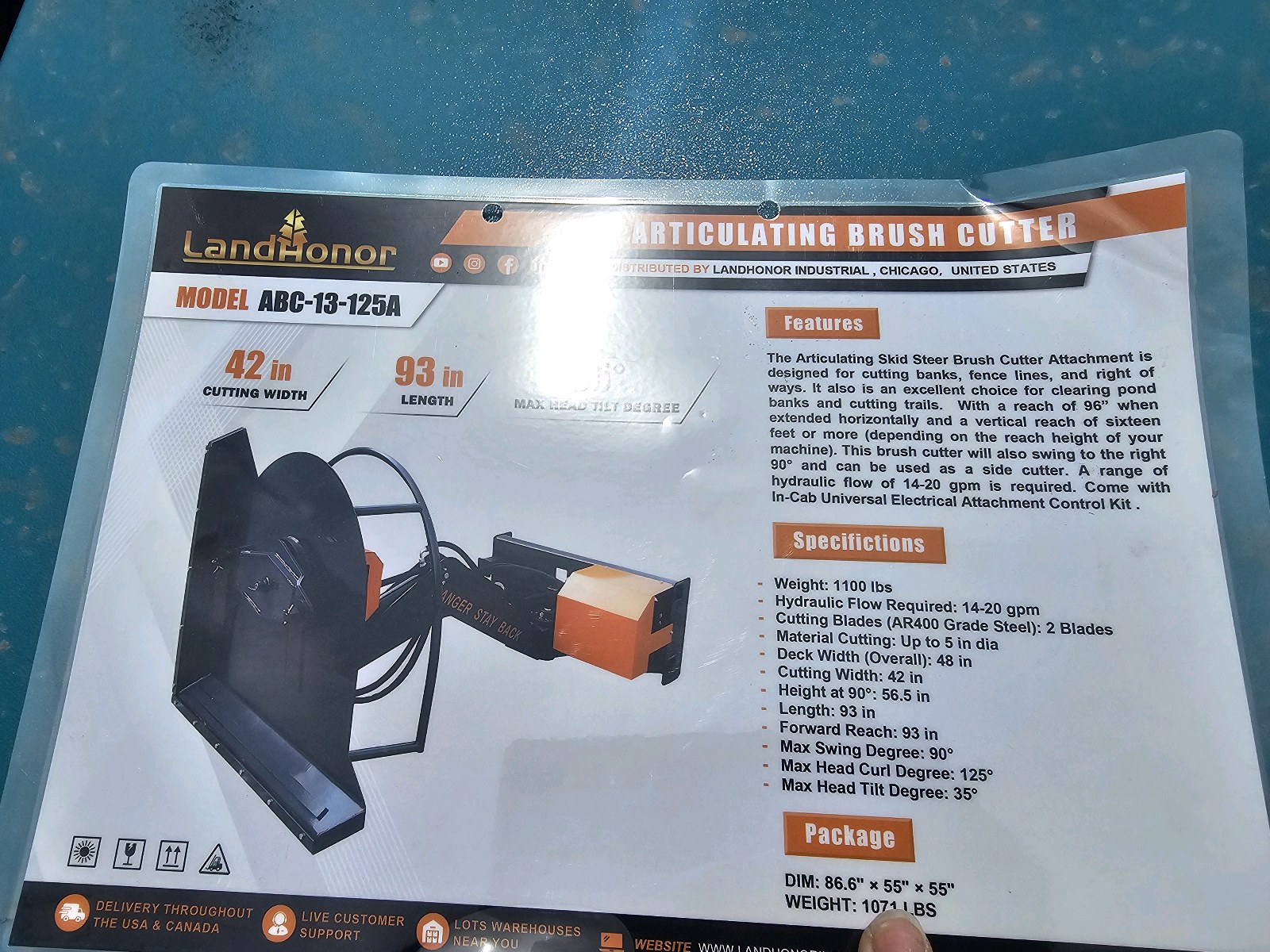Unused 2026 LandHonor Articulating Brush Cutter ABC-13-125A