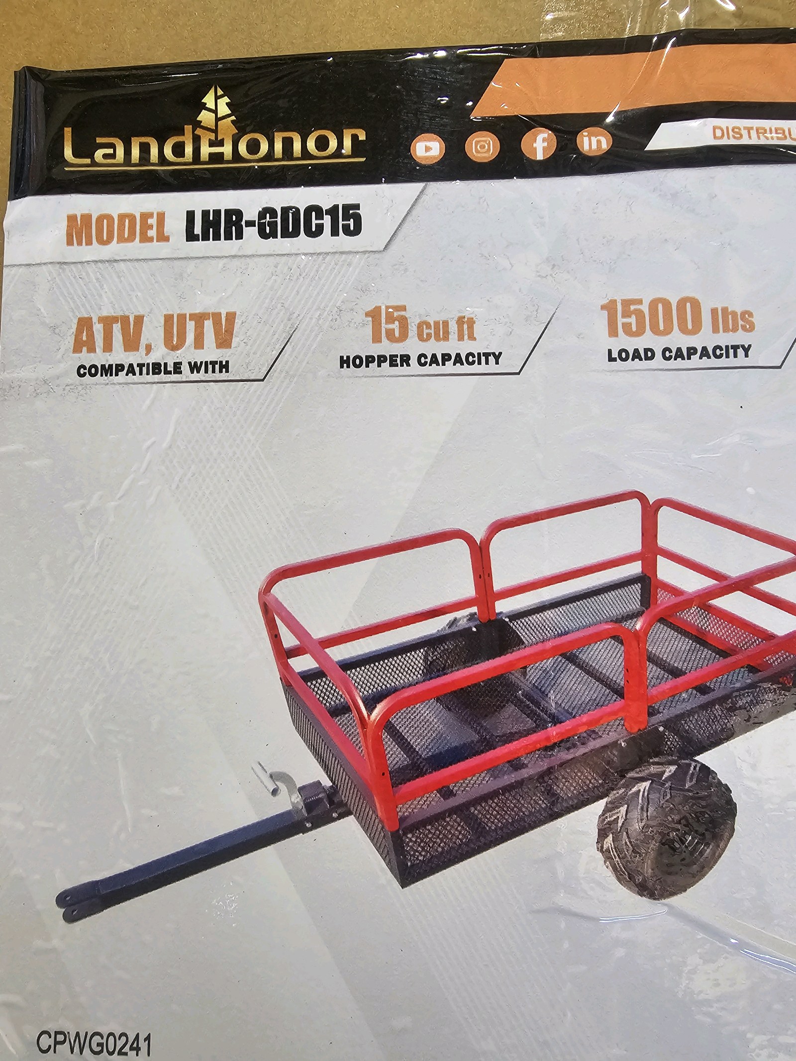 Unused 2026 LandHonor 15 Cu.Ft. Garden Dump Cart LHR-GDC15