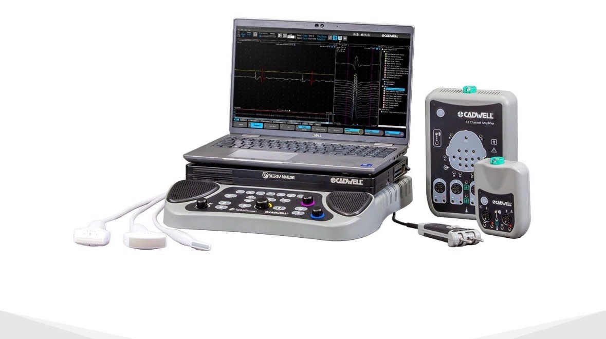 Sierra Summit Cadwell EMG, NCS, EP, Ultrasound Machine, Used, Comes With Instructional Manuals, Rolling Carrying Case, Wires, Power Unit, Metal BaseStand With Wheels, Cords, Perfect for Medical Clinics, Family Practice and Other Medical Applications