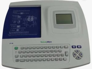 Welch Allyn CP 100 12-Lead Resting Electrocardiograph Machine, EKG/ECG Machine, With User Manuals, Cords, Wires and Electrical Power Unit, Comes With Metal Base/Stand With Wheeles for Easy Mobility