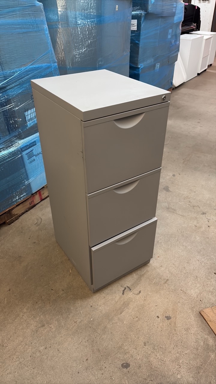 Grat Metal Filing Cabinet With Three Drawers, Comes With Empty Folders You Can Use to Organize Paperwork and Files, The Labels Can be Easily Removed so the Folders Can Be Re-Labeled and Re-used