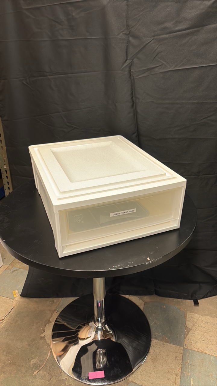 White and Clear Stackable Plastic Drawers, Easy Open With Handle on the Bottom