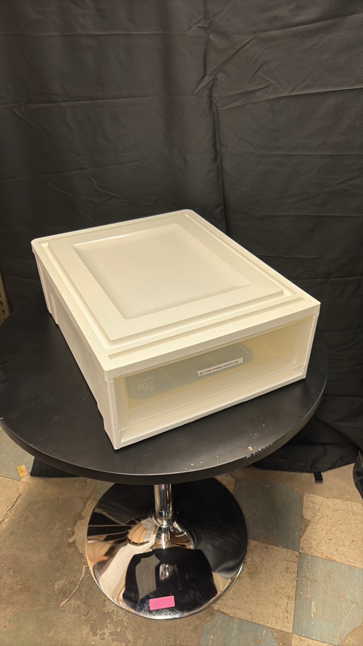 White and Clear Stackable Plastic Drawers, Easy Open With Handle on the Bottom