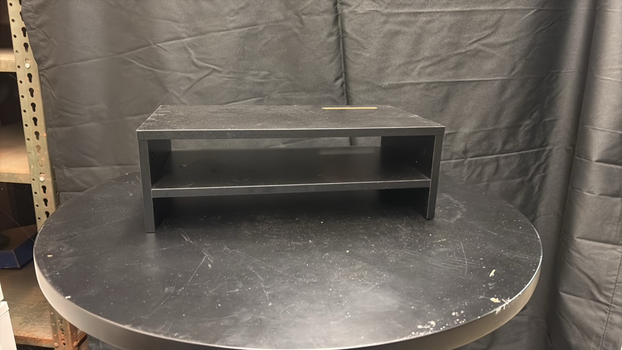 Black Wooden Laptop Stand With Underneath Shelve for Paperwork