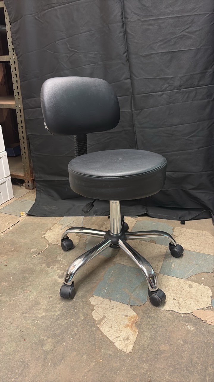 Black Office Chair With Wheels, Back Support, Adjustable Height