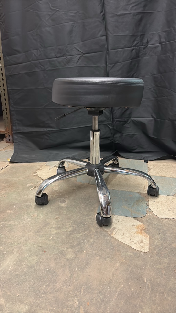Black Cushioned Adjustable Office Stool, Great for Work, Business, Office or Clinic Setting