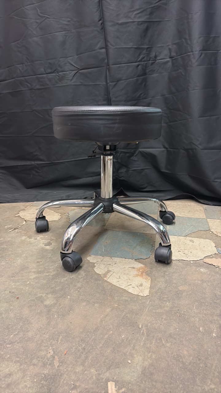 Black Cushioned Adjustable Office Stool, Great for Work, Business, Office or Clinic Setting