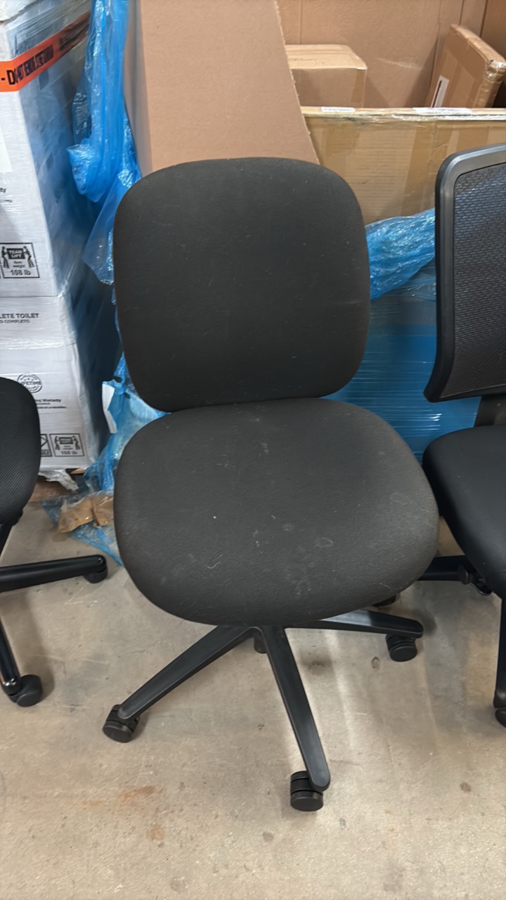 Black Office Desk Chair, Adjustable, All Caster Wheels Working