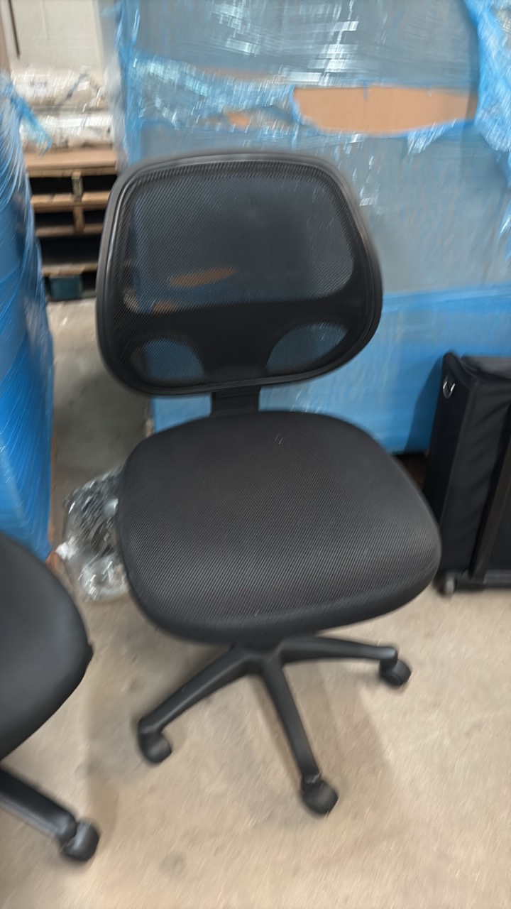 Black Office Desk Chair, Adjustable, All Caster Wheels Working