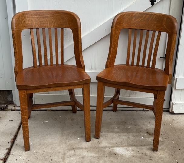Pair of Banker or Jury Side Chairs