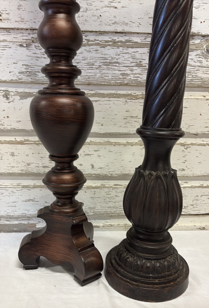 Pair of Dark Brown Tall Candle Holders