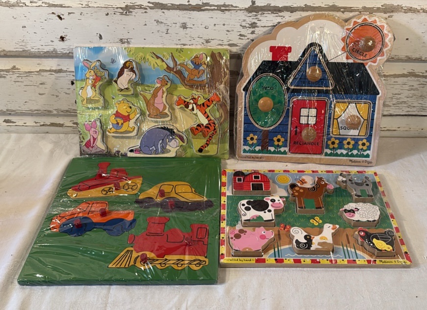 Four Vintage Wooden Puzzles