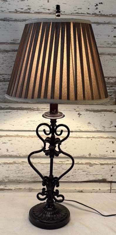 Vintage Black Wrought Iron Lamp