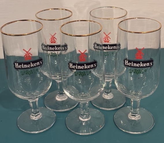 Set of 5 Heinekens Glasses