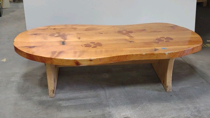 thick heavy wooden table