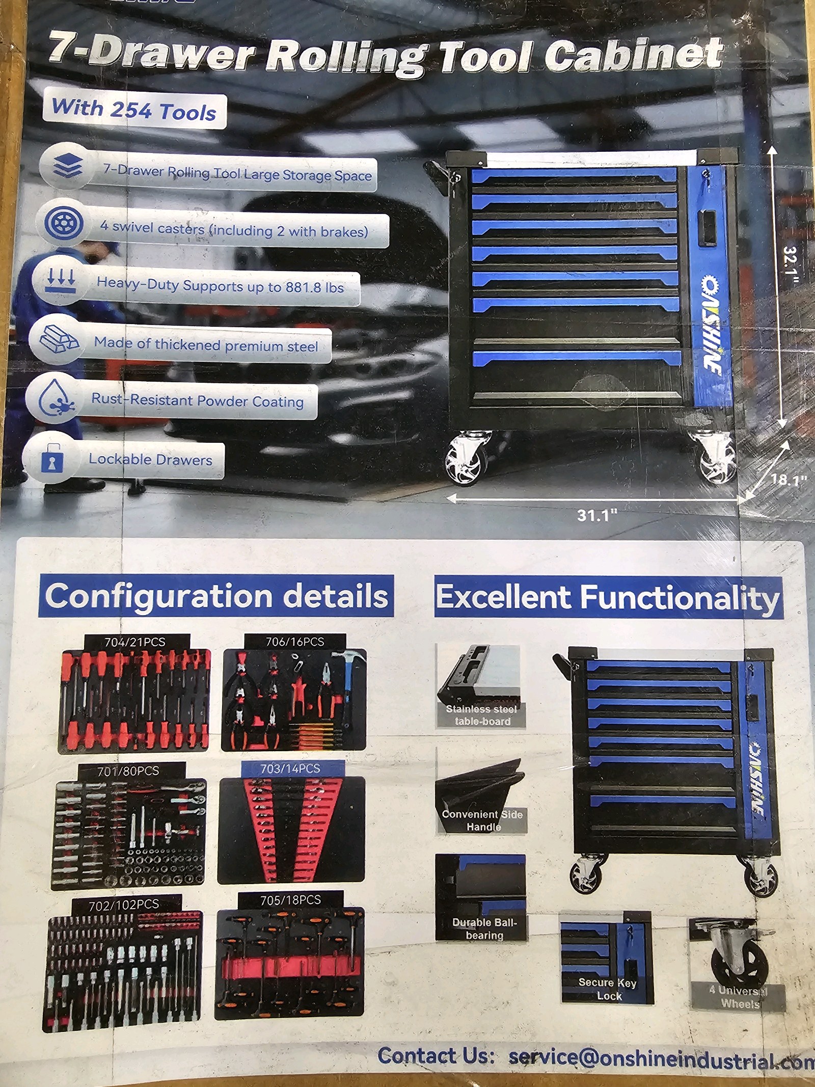 Unused 2026 Onshine Tool Cabinet OSTC-7-254
