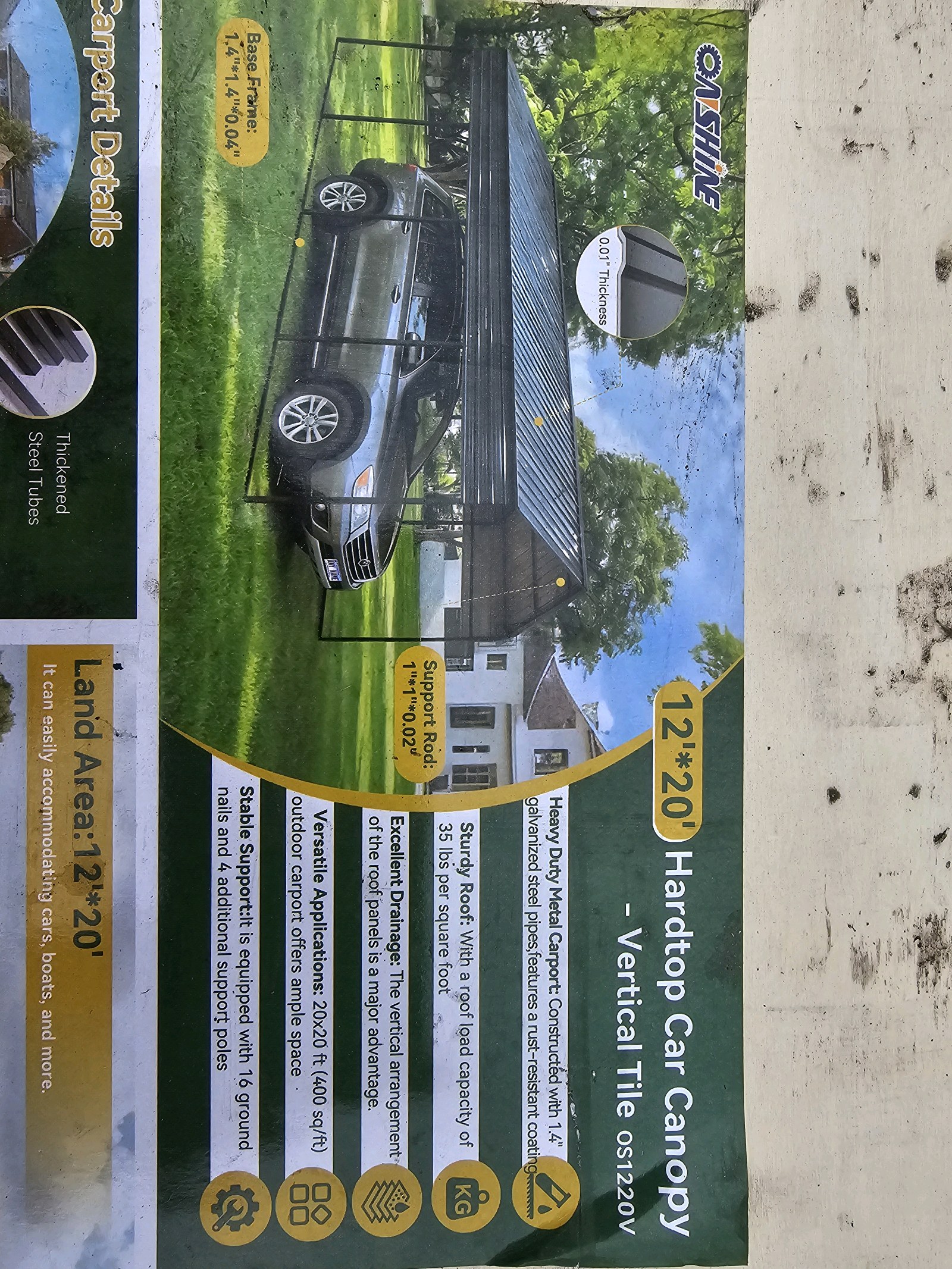 Unused 2026 Onshine High-End Carport OS1220V