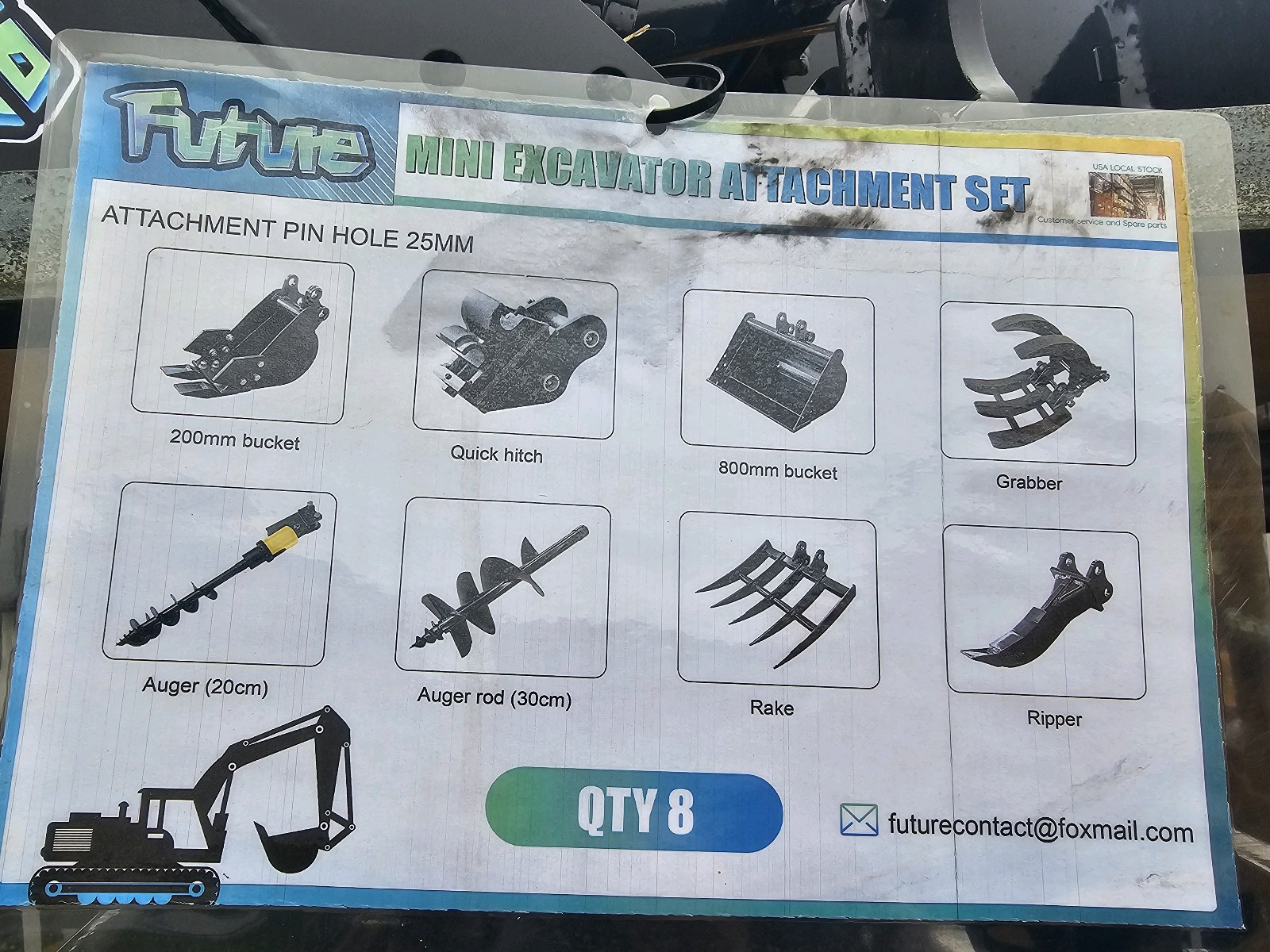 Unused 2026 FUTURE QTY (8) Excavator Attachment