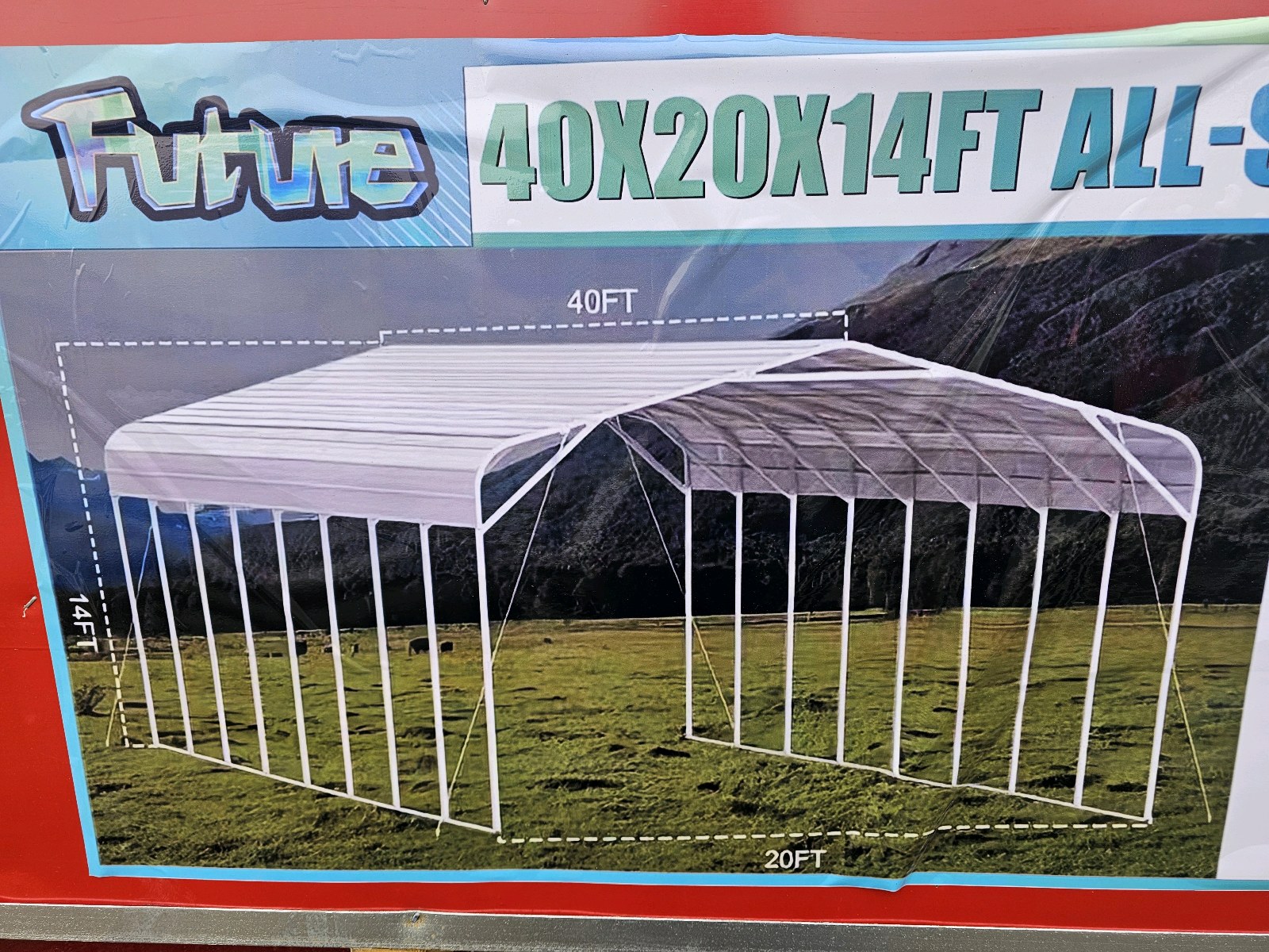 Unused 2026 FUTURE 40x20x14 FT All-Steel Carport FT-SC40