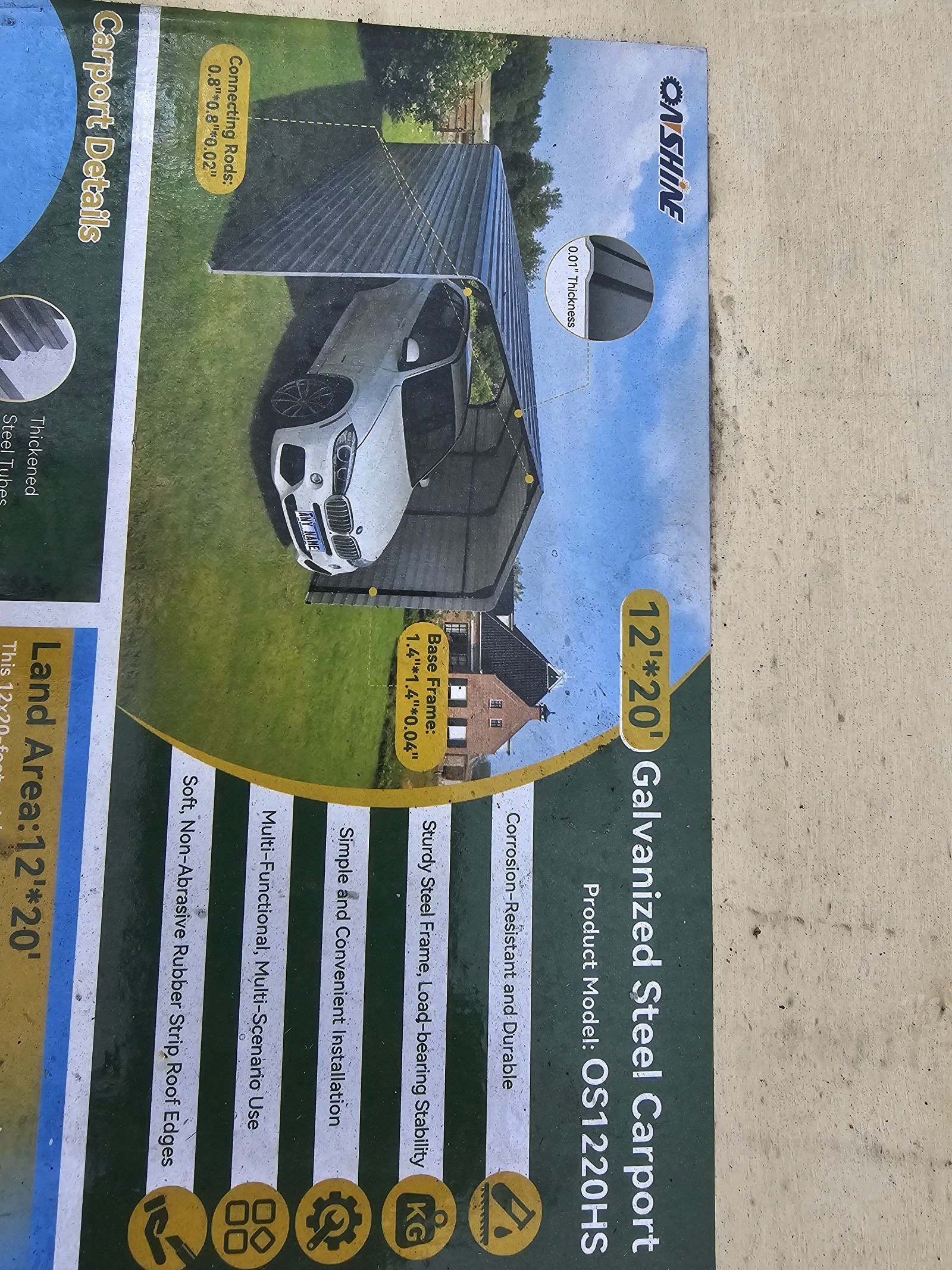 Unused 2026 Onshine High-End Carport OS1220HS