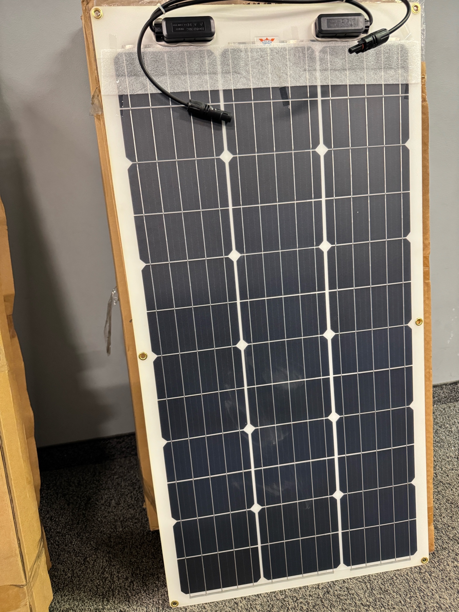 lot of 5 flexible 100 watt solar panels