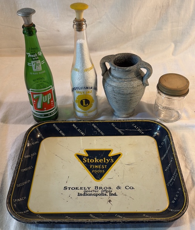 Vintage Sprinklers, Tray, Vase, Jar