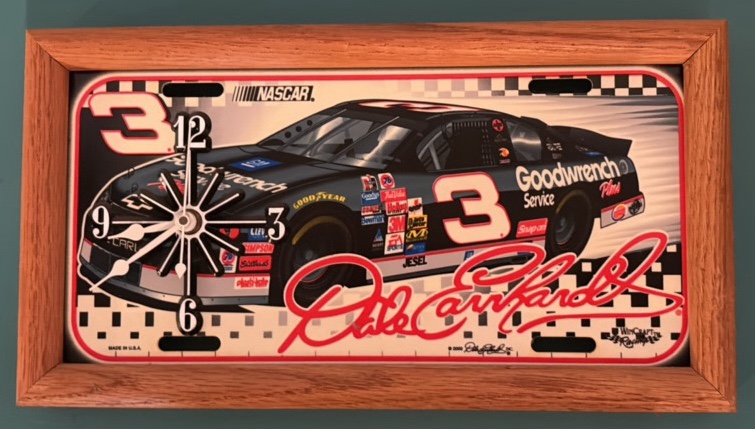 Wall Clock Made From Dale Earnhardt License Plate Cover