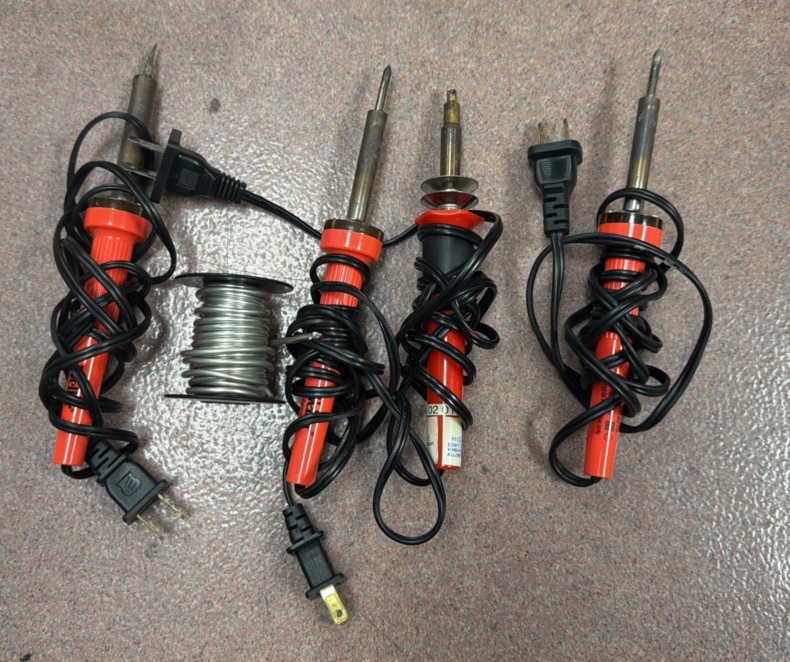 soldering irons with used spool