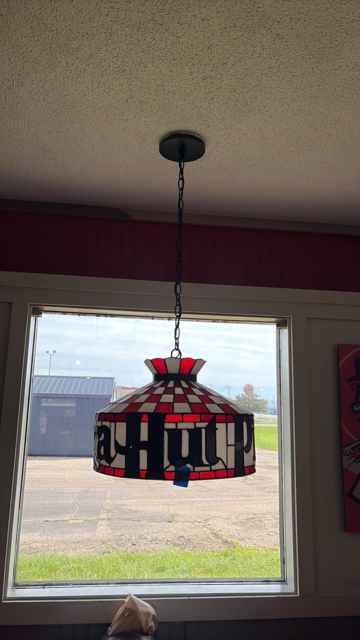 Pizza Hut hanging light fixture 17 12 diameter