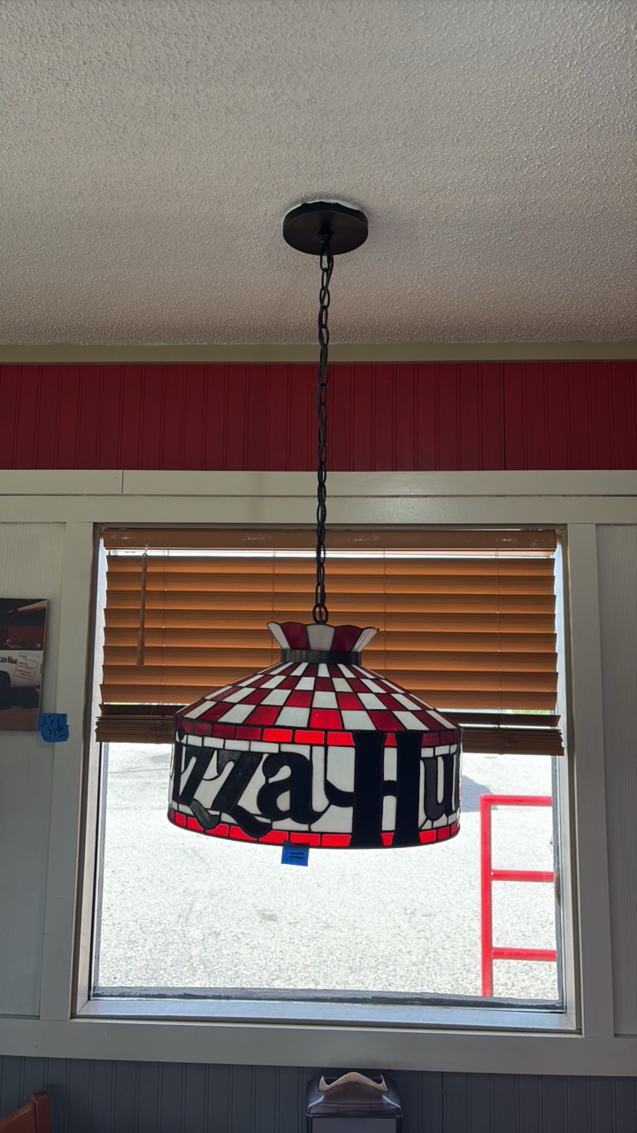 Pizza Hut hanging light fixture 17 12 diameter