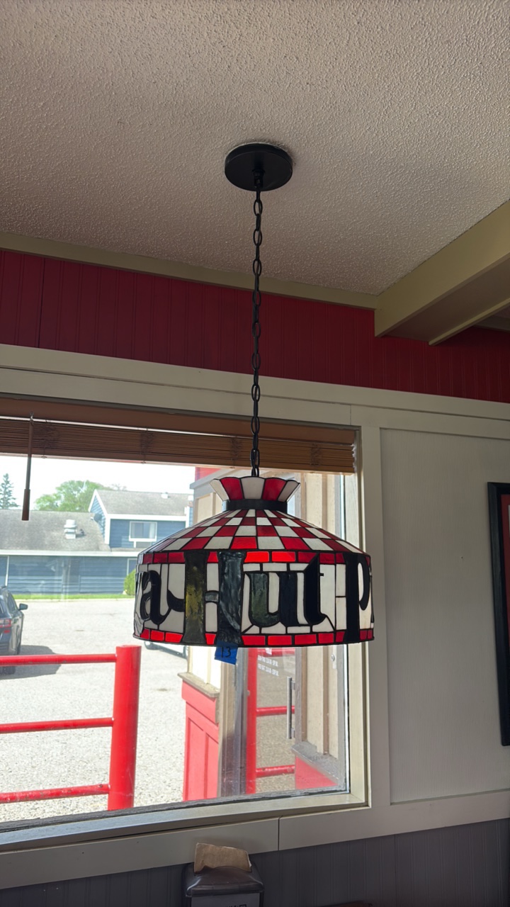 Pizza Hut hanging light fixture 17 12 diameter