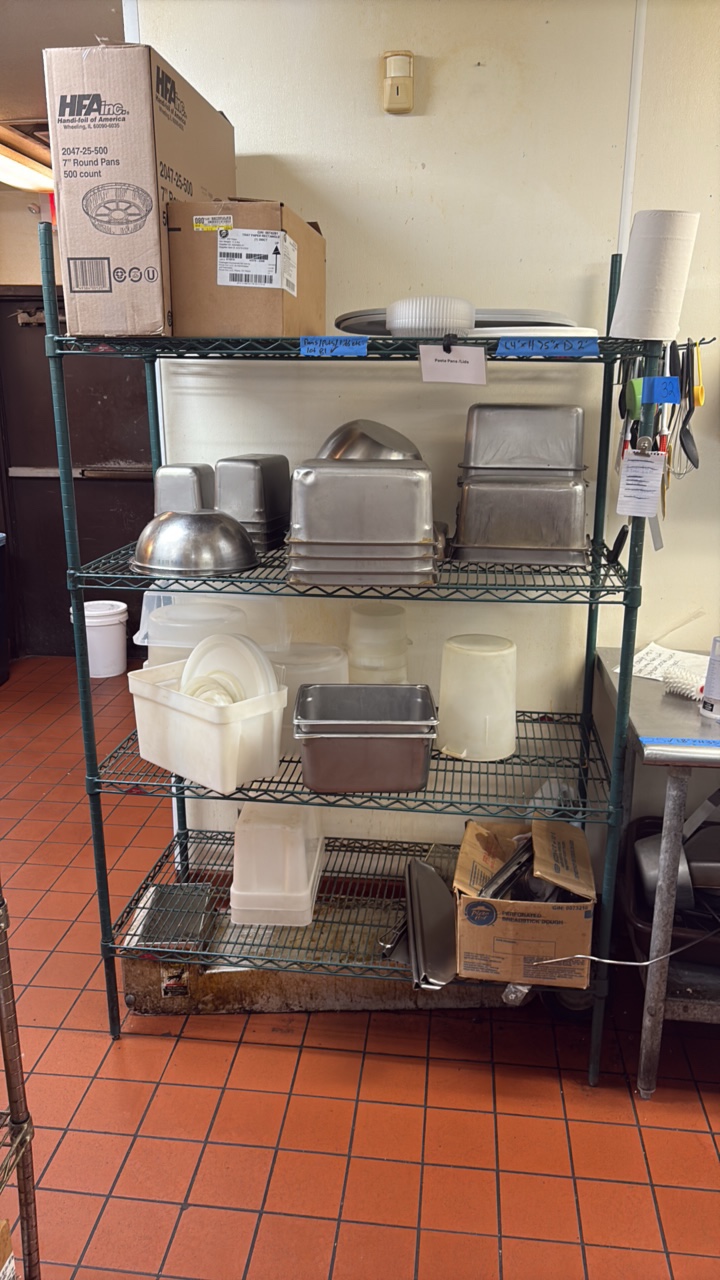 Green wire 4-shelf Rack, 48 L