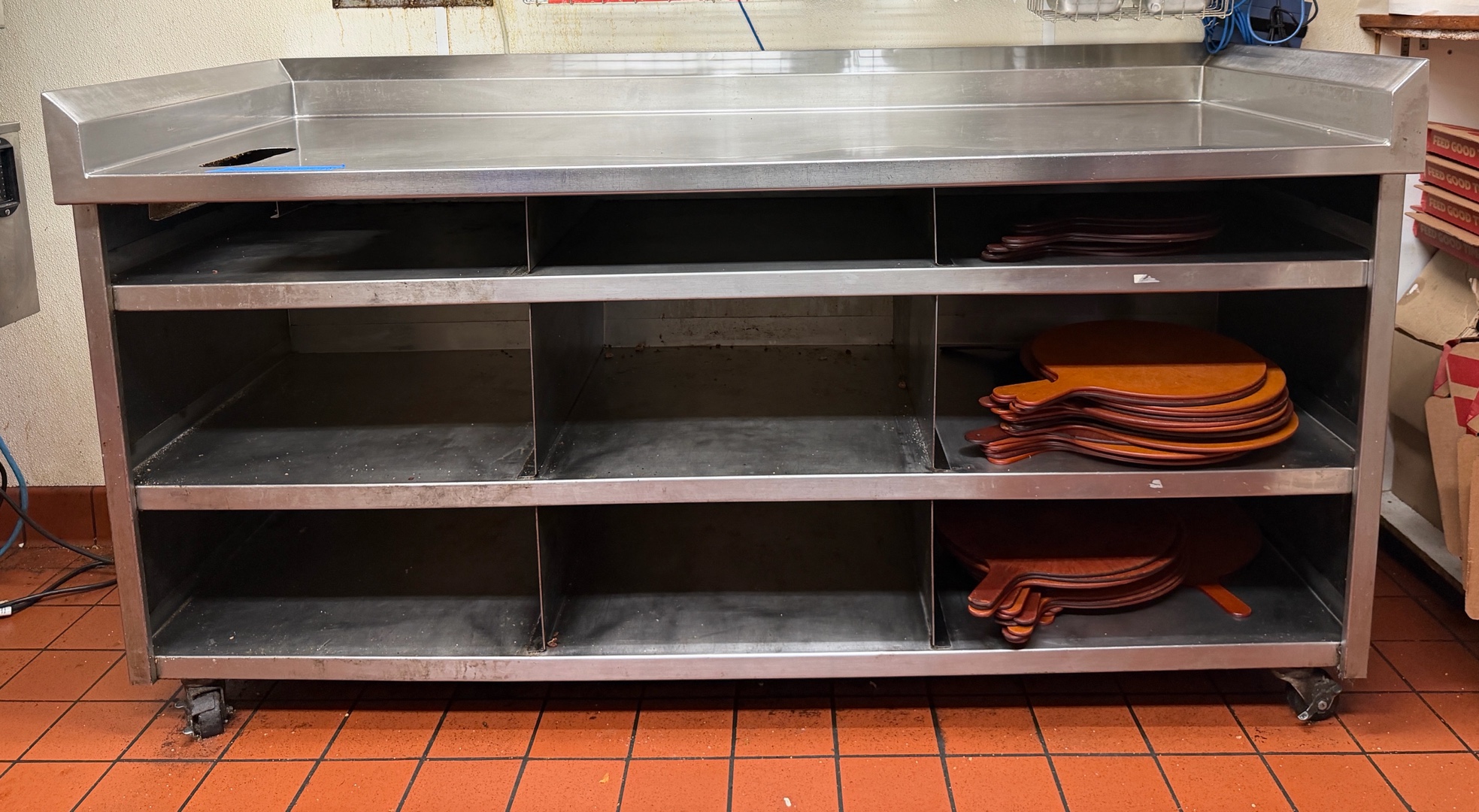 Stainless Steel Rolling Prep table-75W