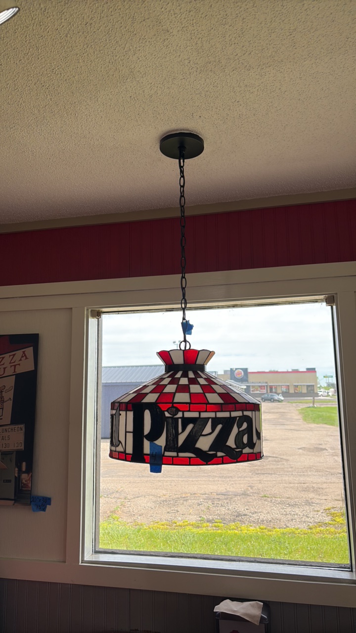 Pizza Hut hanging light fixture 17 12 diameter