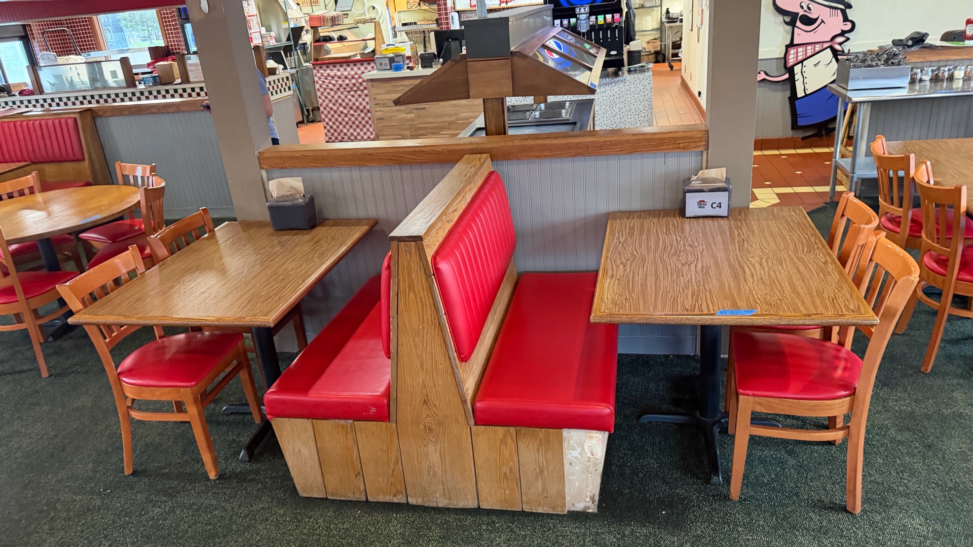 2 Tables 4 Chairs & 1 Double-back Booth Seat