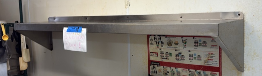 Industrial stainless steel solid wall shelf 66 L