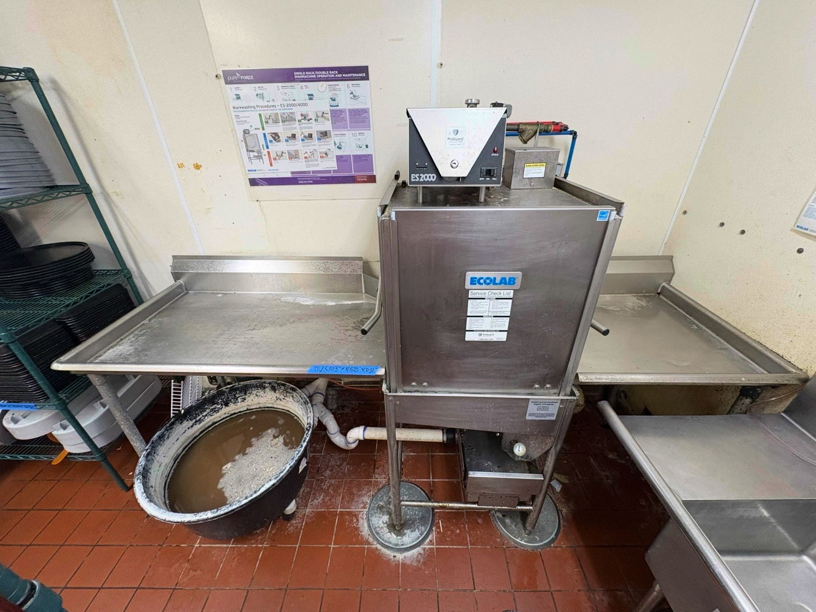 Left & right-side SS tables (Excludes dishwasher)