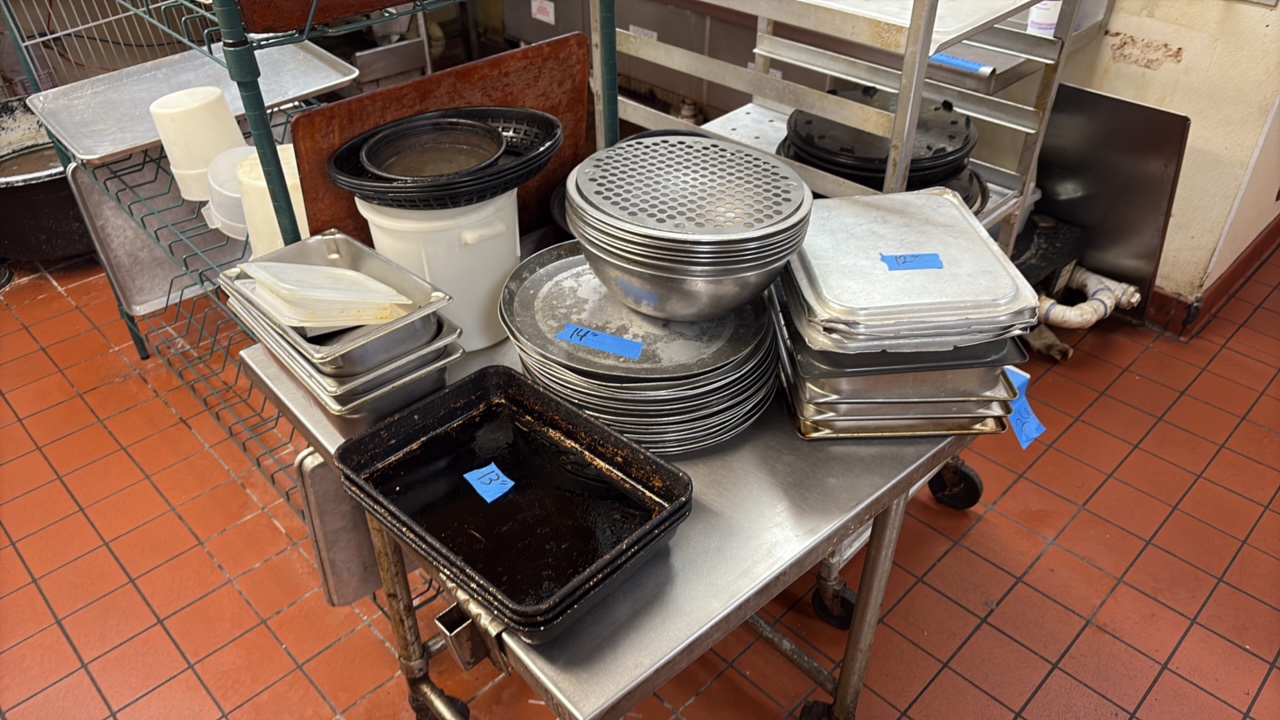 Pizza pans, steam table pans, stainless bowls