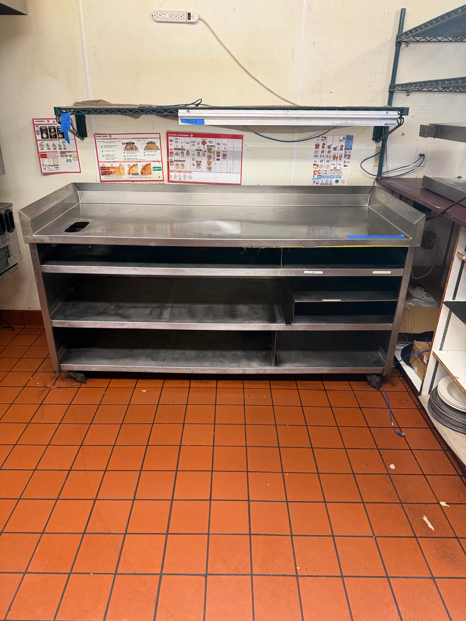 Stainless Steel Rolling Prep table