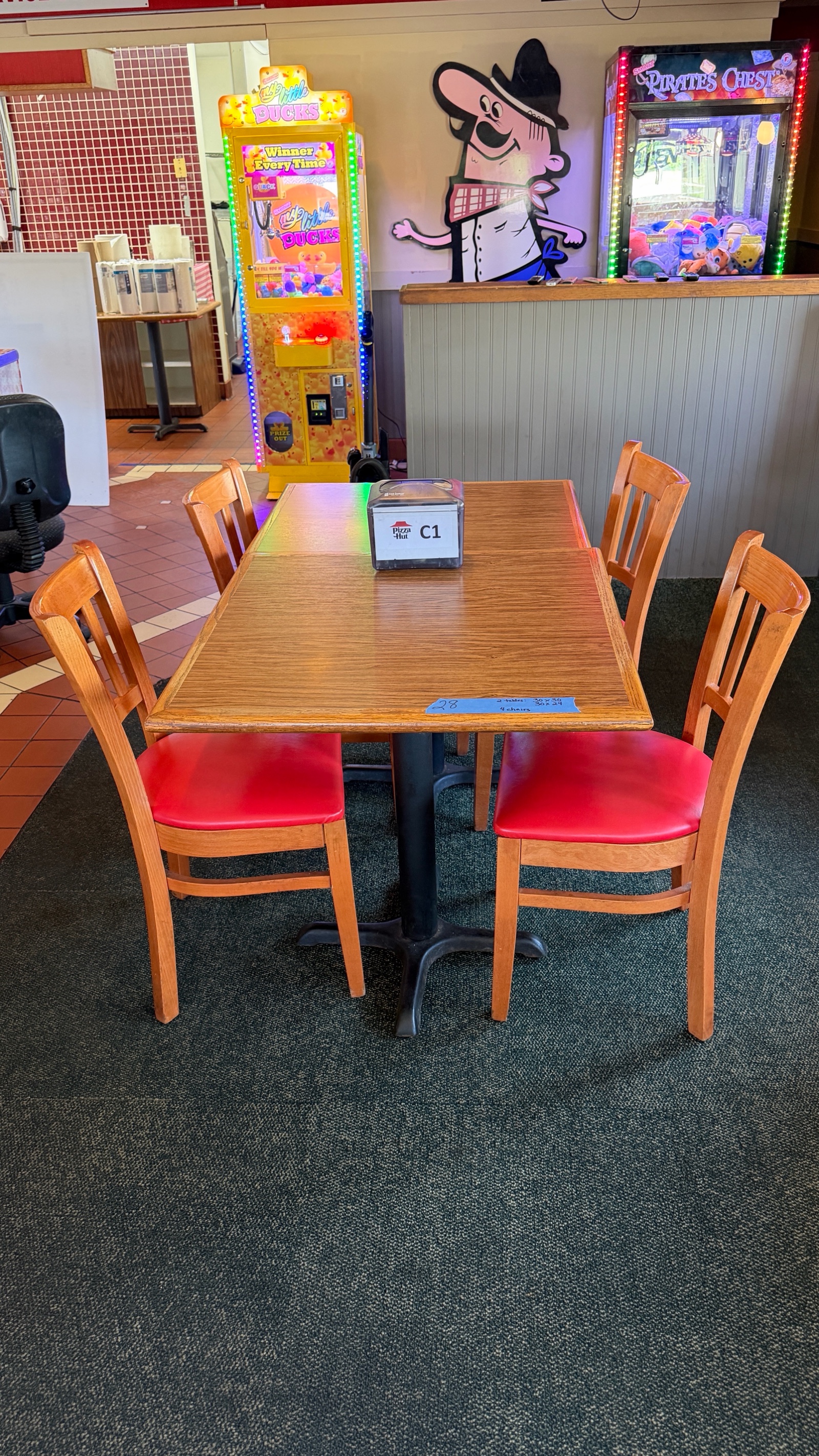 2 Tables & 4 Chairs plus Napkin Dispenser