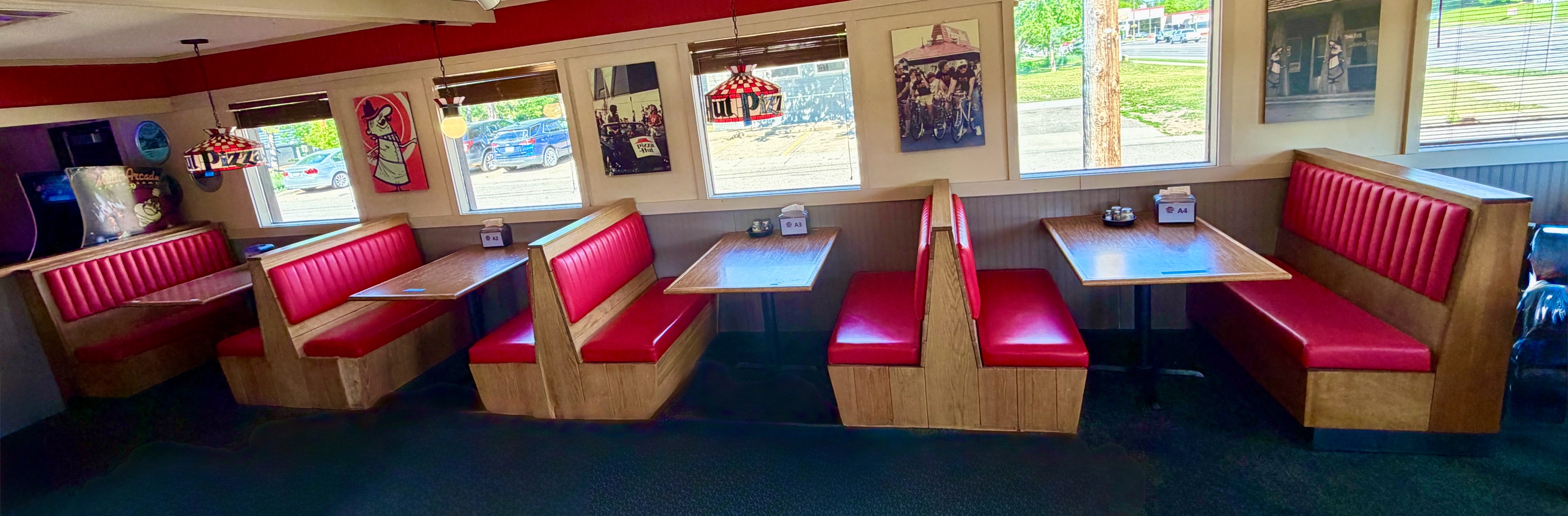 4 Tables & 5 Booth seats plus Napkin Dispensers