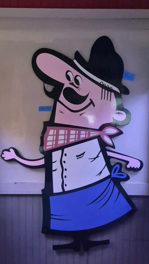 Pizza Hut Pete architectural restaurant mascot sign