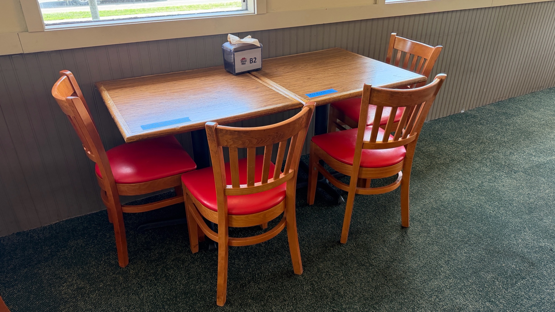 2 Tables & 4 Chairs plus Napkin Dispenser