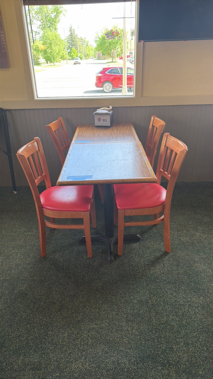 2 Tables & 4 Chairs plus Napkin Dispenser