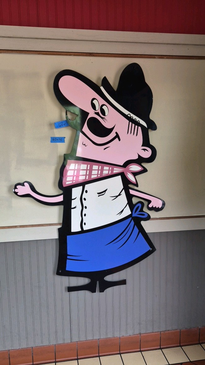 Pizza Hut Pete architectural restaurant mascot sign
