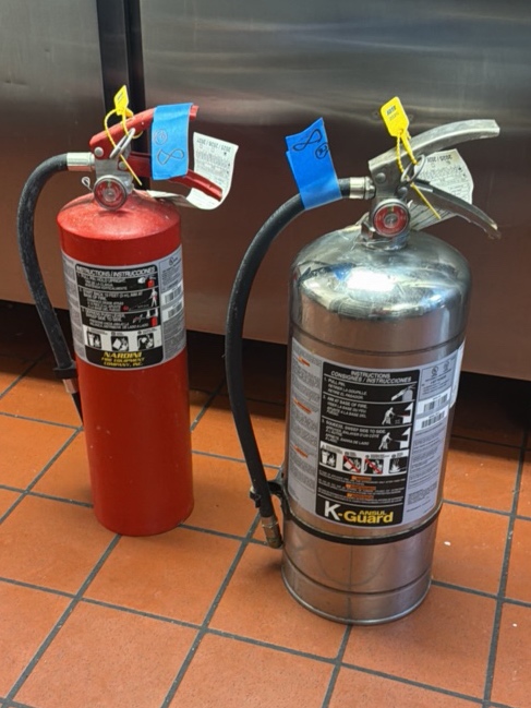 2 fire extinguishers
