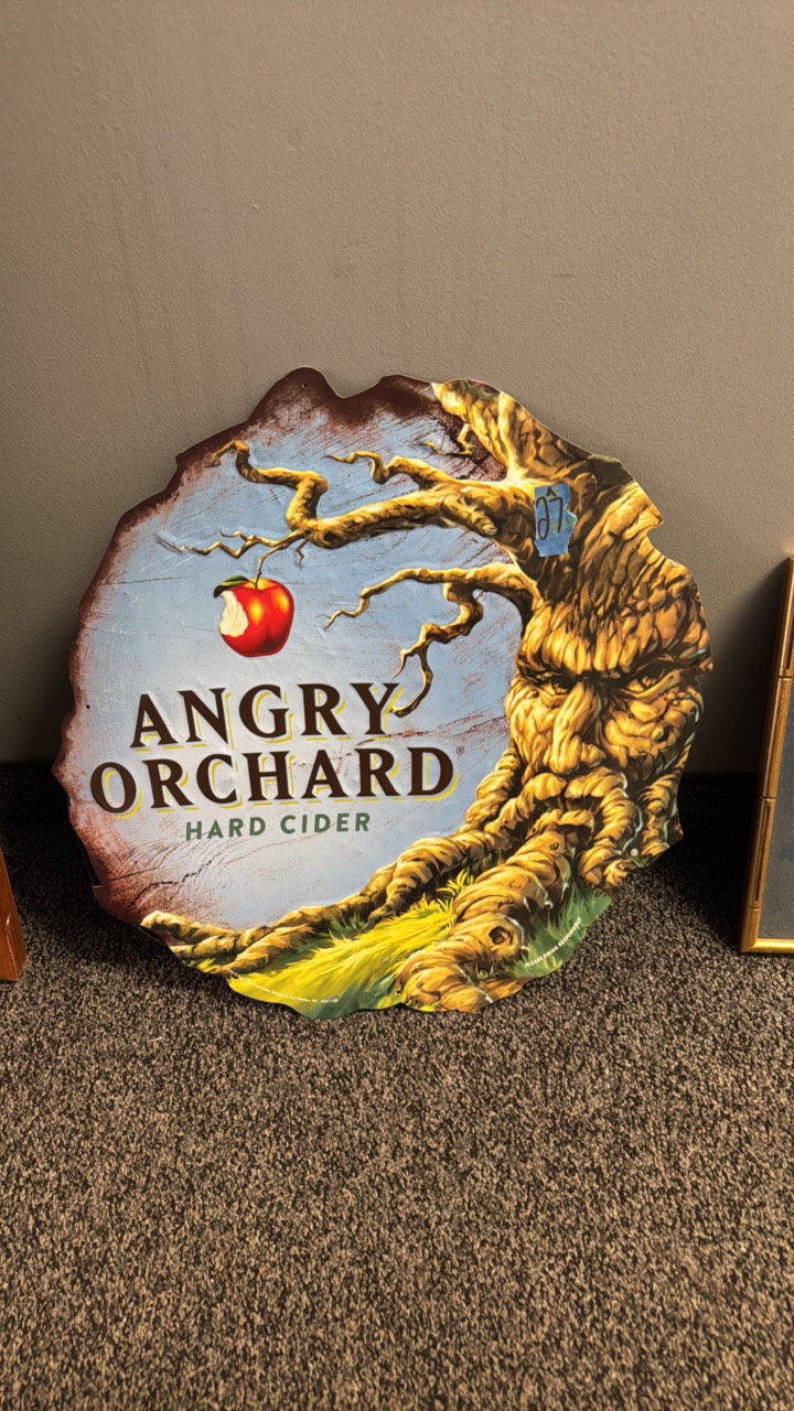 metal angry orchard sign