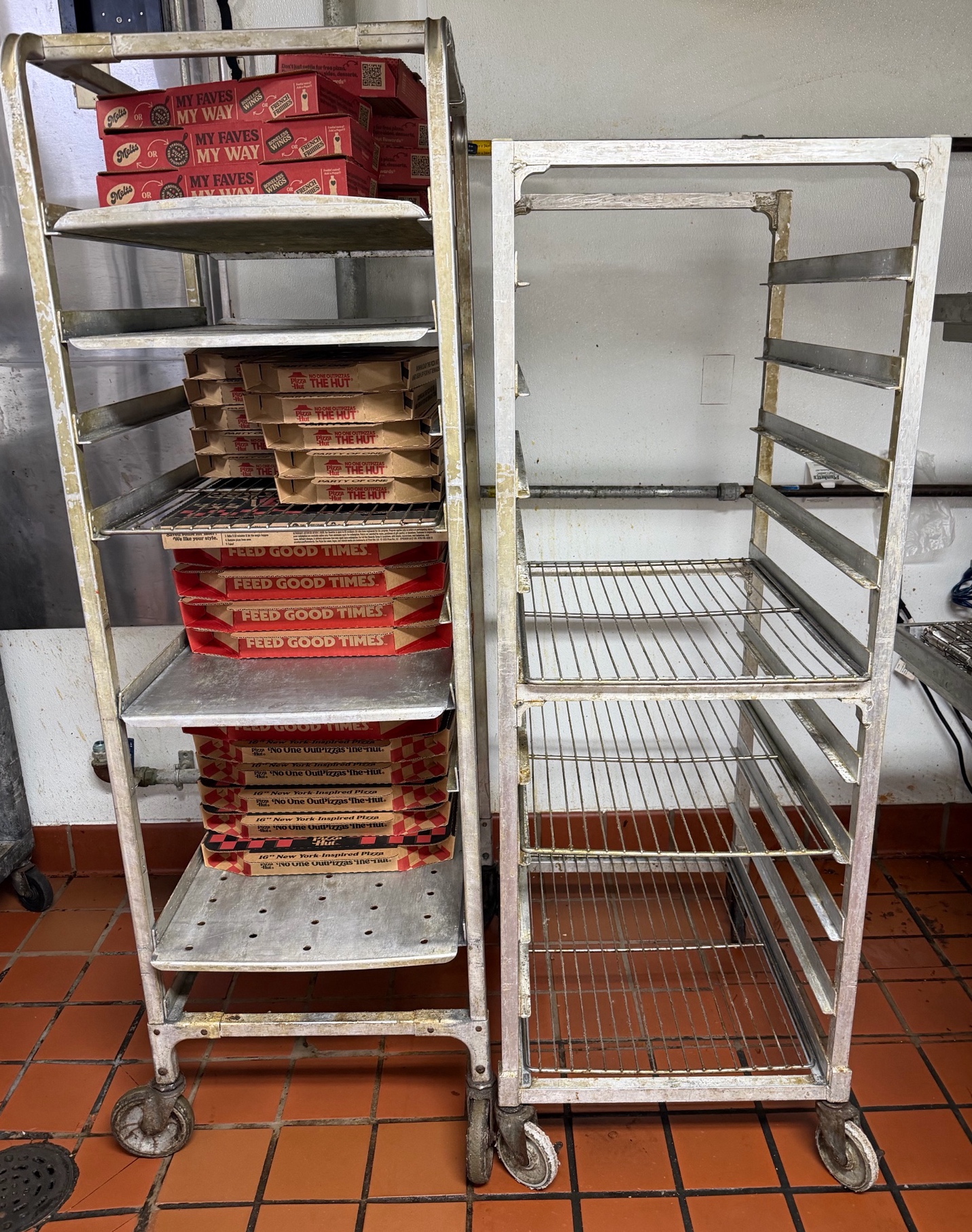 (2) NSF stainless steel utility racksspeed racks