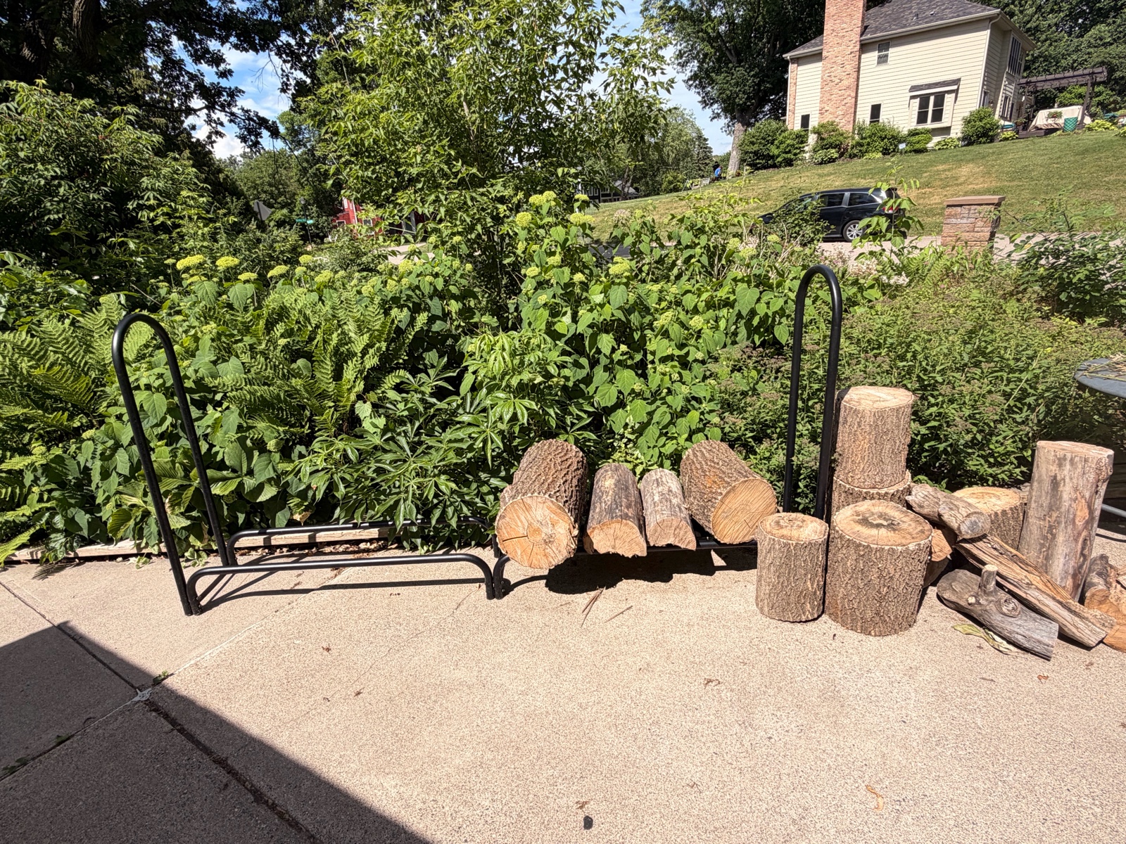 Firewood Rack & Assorted Firewood Lot
