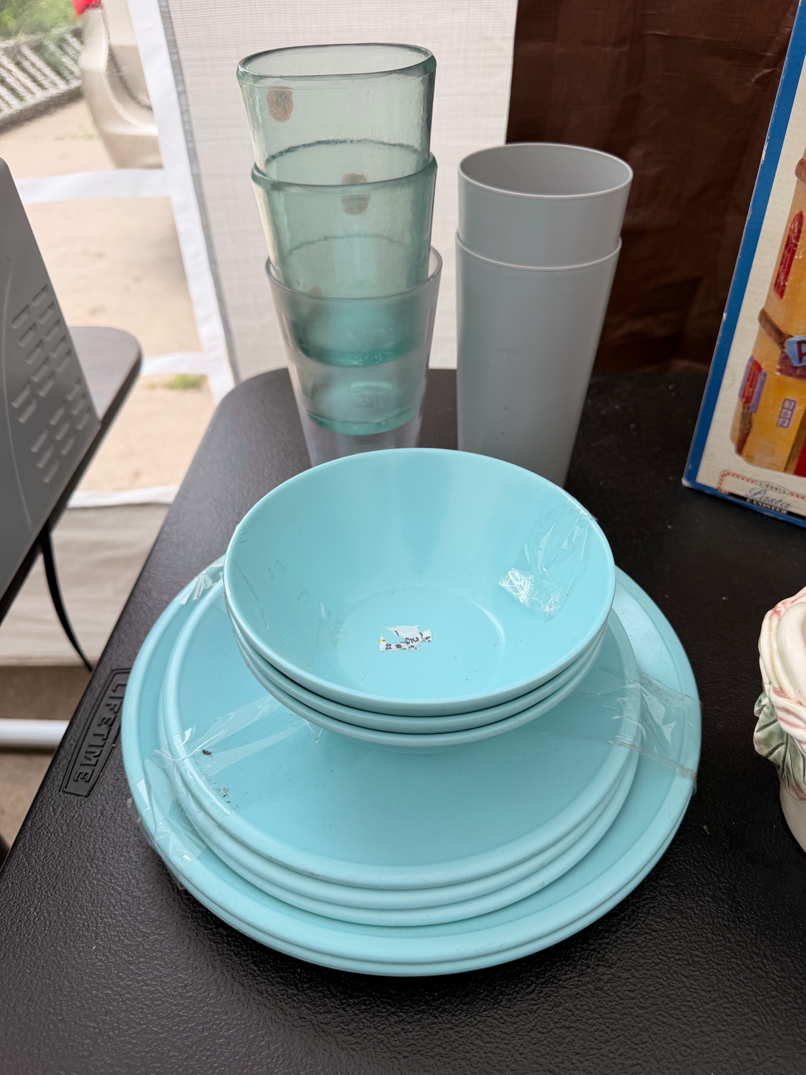 Blue Plates Bowls & Cups.